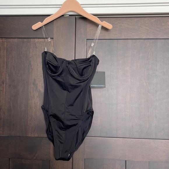 Norma Kamali Corset Mio One Piece Swimsuit Black Size Small - Picture 5 of 6